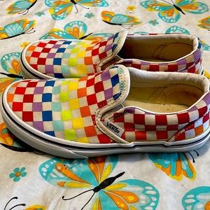 Rainbow kid size ones vans🌈🌈